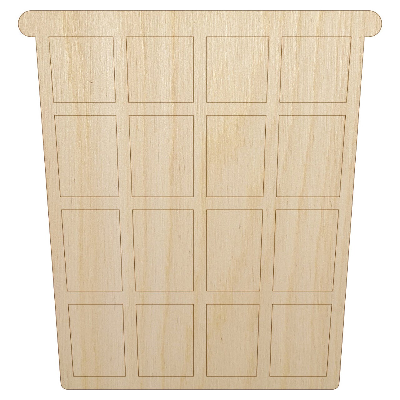 Waste Trash Basket Unfinished Wood Shape Piece Cutout for DIY Craft Projects